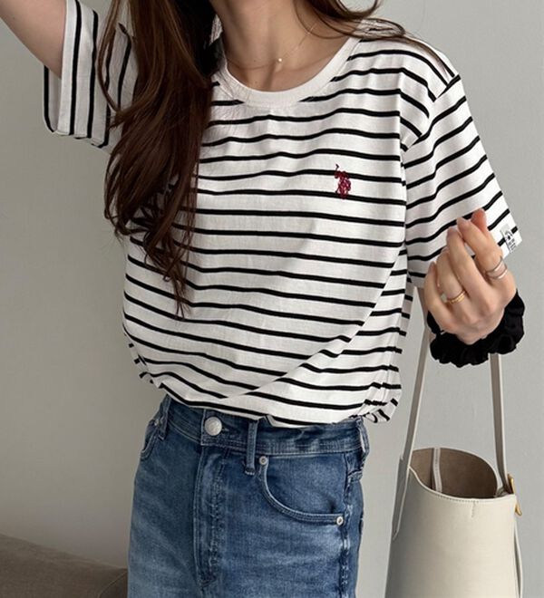 GeeRA（ジーラ）の「【ＵＳ．ＰＯＬＯ．ＡＳＳＮ】接触冷感ワンポイント刺繍Ｔシャツ（Tシャツ）」｜詳細画像