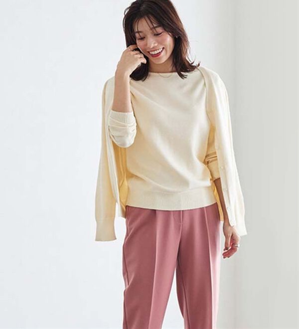 Pierrot（ピエロ）の「【Ｍ～３Ｌ】ふんわり質感プレミアムカシミヤタッチカーディガン（ニットカーディガン）」｜詳細画像