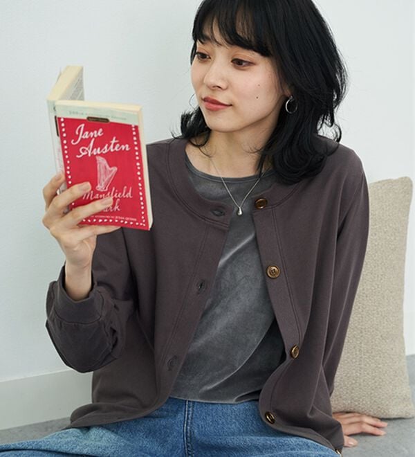 BELLUNA（ベルーナ）の「綿１００％リブ使いカーディガン（その他カーディガン）」｜詳細画像