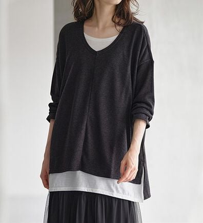 RANAN（ラナン）の「レイヤード風ニットソーチュニック（チュニック）」