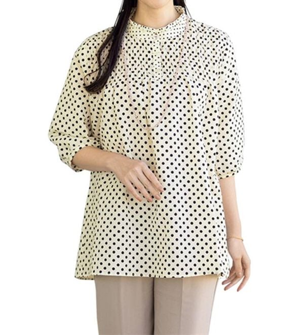 ルフラン（ルフラン）の「涼やか♪水玉模様のふんわりブラウス（ブラウス）」｜ドット