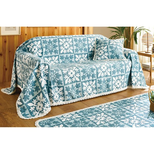 「抗菌防臭防ダニ付ハワイアンふくれジャカード織マルチカバー（ソファーカバー）」｜詳細画像