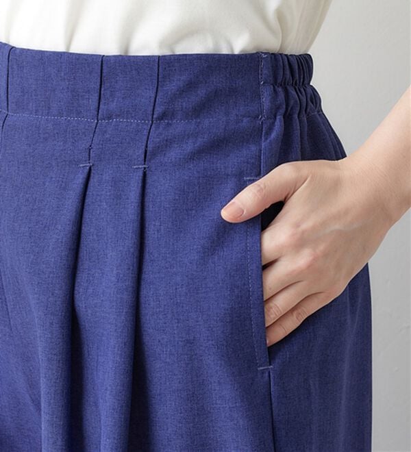 Viola e Viola（ヴィオラ エ ヴィオラ）の「麻調タック使いワイドパンツ（ワイドパンツ・ガウチョ）」｜詳細画像