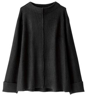 BELLUNA（ベルーナ）の「タック使いボトルネックセーター（ニット・セーター）」｜黒