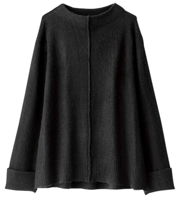 BELLUNA（ベルーナ）の「タック使いボトルネックセーター（ニット・セーター）」｜黒