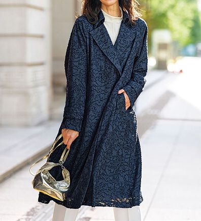 BELLUNA（ベルーナ）の「花柄カットジャカードトレンチコート（ロングコート）」