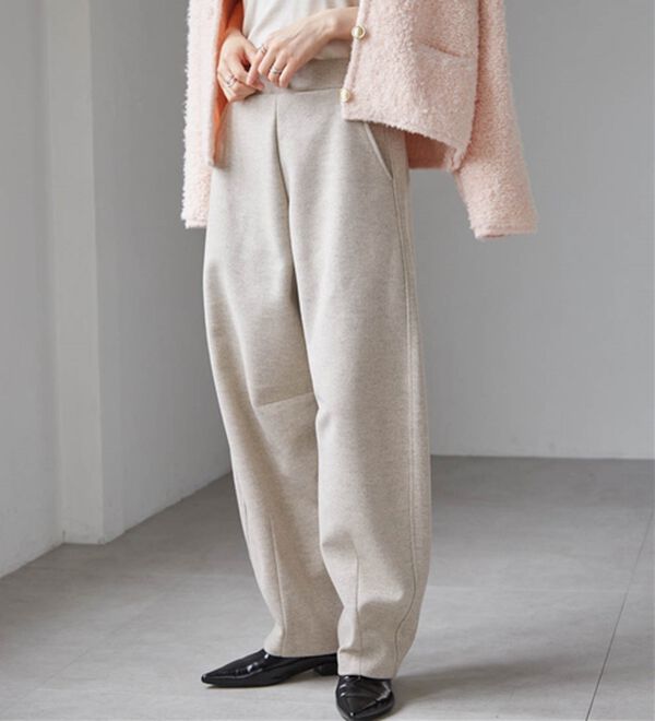 RANAN（ラナン）の「フェイクウールバレルレッグカーブパンツ（フルレングスパンツ）」｜詳細画像