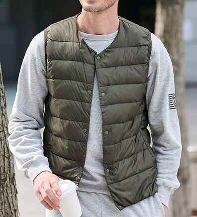 「ヒーター付丸八ダウンインナーベスト（メンズベスト）」