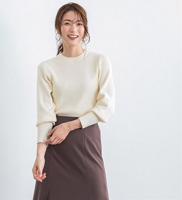 Pierrot（ピエロ）の「クルーネックリブニット（ニット・セーター）」｜詳細画像