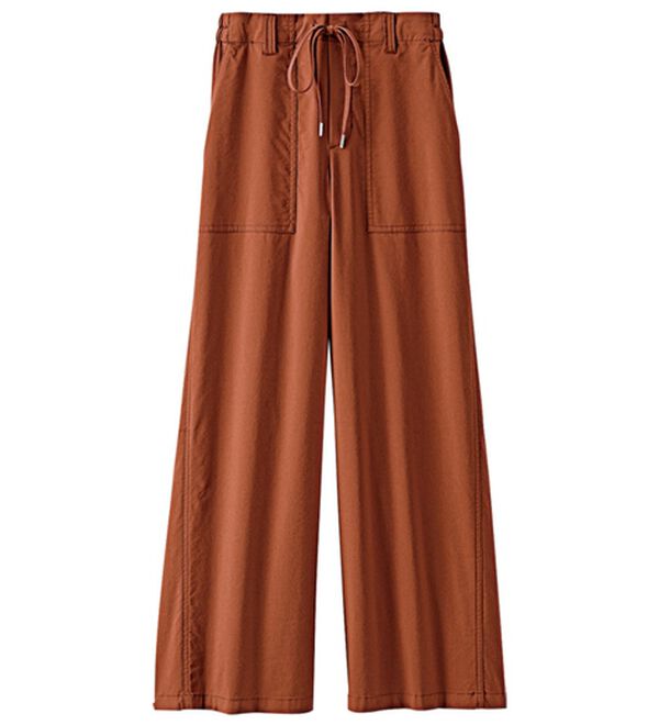 BELLUNA（ベルーナ）の「麻入りストレッチ素材ベイカーワイドパンツ（ワイドパンツ・ガウチョ）」｜詳細画像