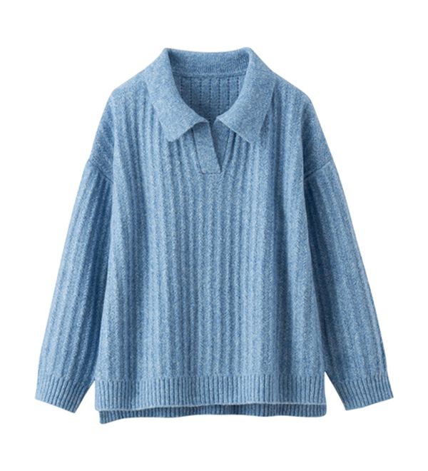 BELLUNA（ベルーナ）の「スキッパー衿編地変化ニットプルオーバー（ニット・セーター）」｜詳細画像