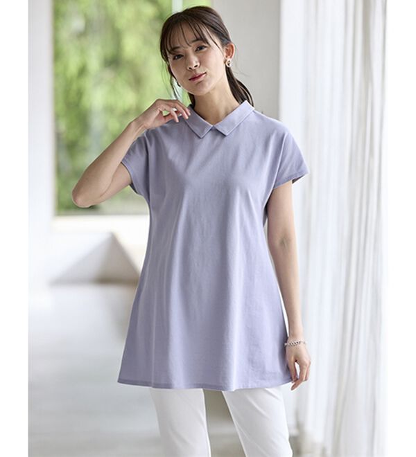 BELLUNA（ベルーナ）の「ヒンヤリ！綿１００％かのこポロチュニック（チュニック）」｜詳細画像