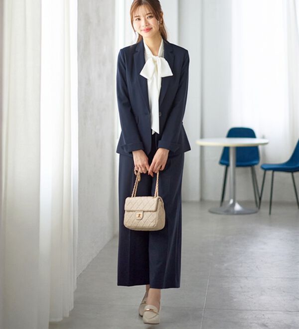 GeeRA（ジーラ）の「【2点セット】選べるボトム！洗えて型くずれしないパンツスーツセット（パンツスーツ）」｜詳細画像