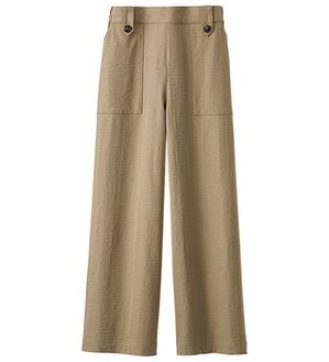 BELLUNA（ベルーナ）の「《快適Ｌａｂ．》サラもち！快適ビンテージ調素材ワイドパンツ（ワイドパンツ・ガウチョ）」｜ベージュ