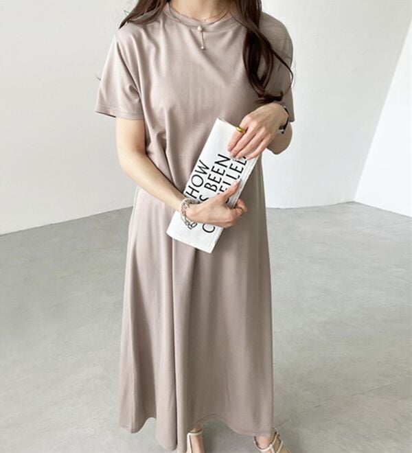 GeeRA（ジーラ）の「【接触冷感】フレアーシルエットロングワンピース（ロングワンピース）」｜詳細画像