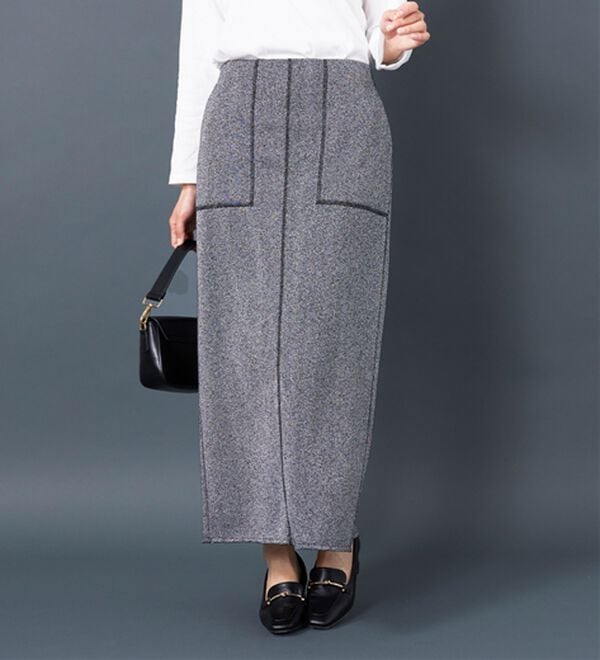 BELLUNA（ベルーナ）の「ラメ入り裏毛素材スカート（ロングスカート）」｜詳細画像