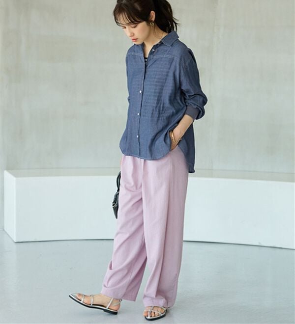 BELLUNA（ベルーナ）の「さらっと肌離れ！ひんやりカーブパンツ（ワイドパンツ・ガウチョ）」｜詳細画像