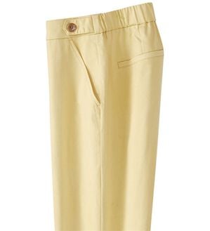 BELLUNA（ベルーナ）の「テンセル（ＴＭ）繊維混裏起毛ストレートパンツ（フルレングスパンツ）」｜クリームイエロー