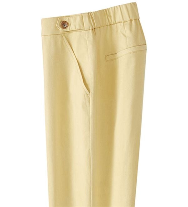 BELLUNA（ベルーナ）の「テンセル（ＴＭ）繊維混裏起毛ストレートパンツ（フルレングスパンツ）」｜クリームイエロー