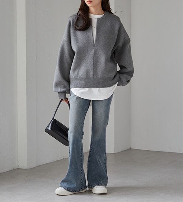 RANAN（ラナン）の「ハーフジップスウェットライクニット（ニット・セーター）」｜詳細画像