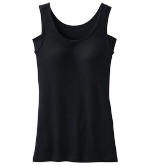 LAVIENNE（ラヴィエンヌ）の「＜さらりラボ＞サラッと涼しい綿混カップ付タンク（肌着・インナーウェア）」｜ブラック