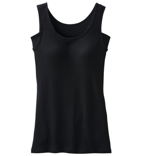 LAVIENNE（ラヴィエンヌ）の「＜さらりラボ＞サラッと涼しい綿混カップ付タンク（肌着・インナーウェア）」｜ブラック