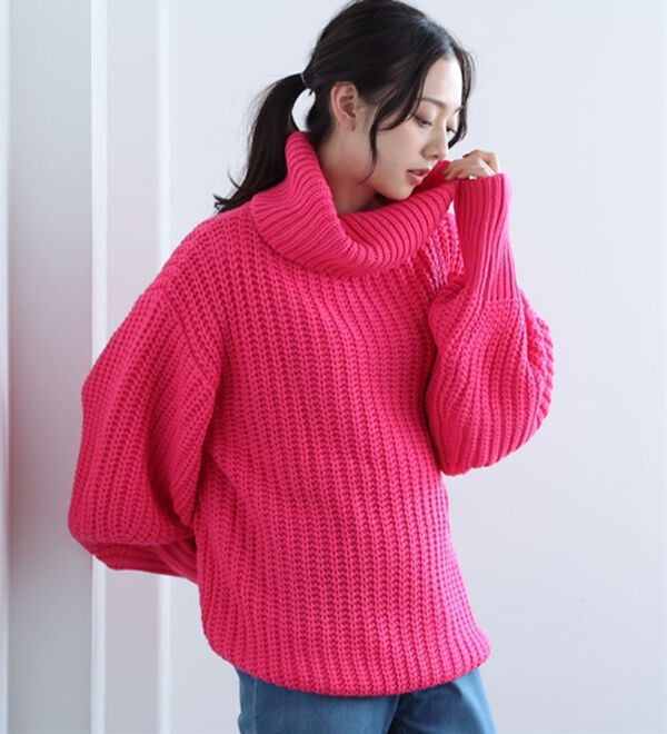 A HAPPY MARILYN（アハッピーマリリン）の「【Ｌ～４Ｌ】カラーを楽しむおしゃゆるチャンキーニット（ニット・セーター）」｜詳細画像