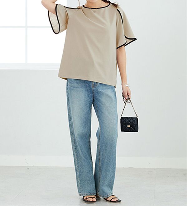 GeeRA（ジーラ）の「スリット入りフレアースリーブＴブラウス（ブラウス）」｜詳細画像