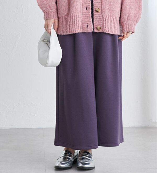 柔らかあったか！裏起毛ロングフレアガウチョパンツ - ベルーナ【公式】