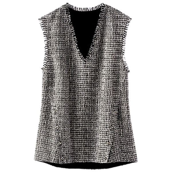BELLUNA（ベルーナ）の「ツイード調ボタン使いＶネックベスト（ベスト）」｜詳細画像