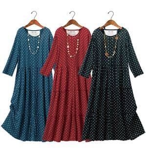 ルフラン（ルフラン）の「【３色組】ひやとろティアードワンピース（カットソーワンピース）」｜3色組