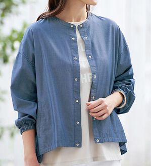 BELLUNA（ベルーナ）の「ＵＶカットひんやり軽いデニムブルゾン（ブルゾン）」｜詳細画像