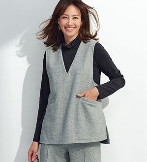 BELLUNA（ベルーナ）の「【セットアップ対応】ウールライク素材Ｖネックべスト（ベスト）」｜詳細画像