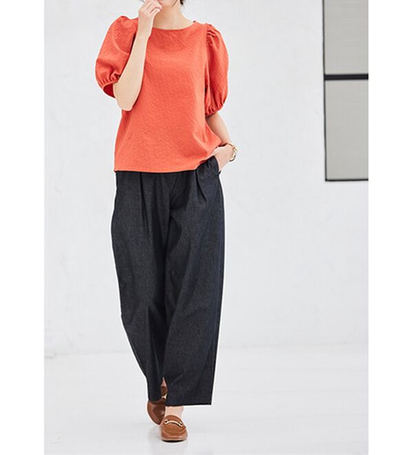 RANAN（ラナン）の「ひんやり！サッカー素材袖ボリュームブラウス（ブラウス）」｜詳細画像