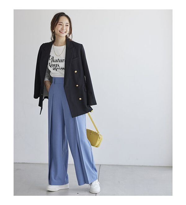 BELLUNA（ベルーナ）の「よれにくい！大人のロゴロングＴシャツ（カットソー）」｜詳細画像