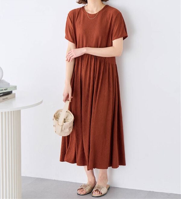 Viola e Viola（ヴィオラ エ ヴィオラ）の「【５つの機能付】楽ちんジャカードワンピース（カットソーワンピース）」｜詳細画像