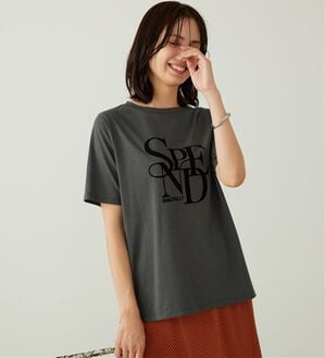 BELLUNA（ベルーナ）の「フロッキープリントロゴプルオーバー（カットソー）」｜チャコール