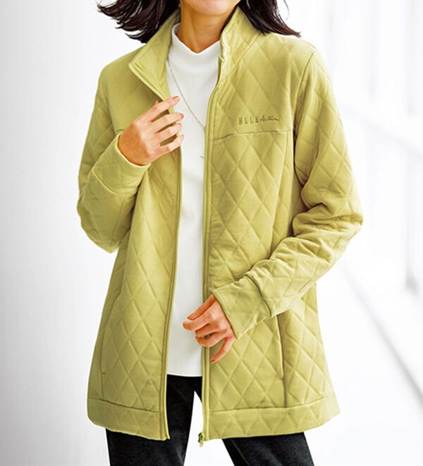 BELLUNA（ベルーナ）の「＜ＥＬＬＥ　Ａｃｔｉｖｅ＞ダイヤ柄ジャカードキルトブルゾン（ブルゾン）」｜詳細画像