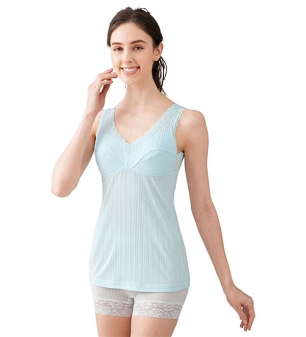 「【４色組】強撚綿１００％ゆったりブラキャミ（肌着・インナーウェア）」｜詳細画像