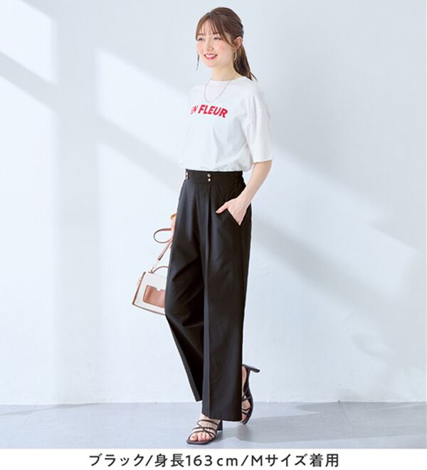 alotta（アロッタ）の「さら楽細見えワイドパンツ（ワイドパンツ・ガウチョ）」｜詳細画像