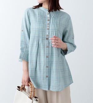 BELLUNA（ベルーナ）の「ダブルガーゼ素材オーバーブラウス（ブラウス）」｜詳細画像