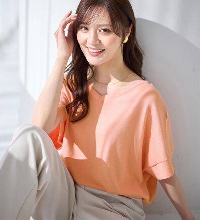 alotta（アロッタ）の「ゆるっと涼やかＶネックプルオーバー（ニット・セーター）」