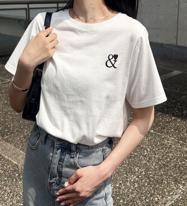 GeeRA（ジーラ）の「アンドハート刺しゅうＴシャツ（Tシャツ）」｜詳細画像