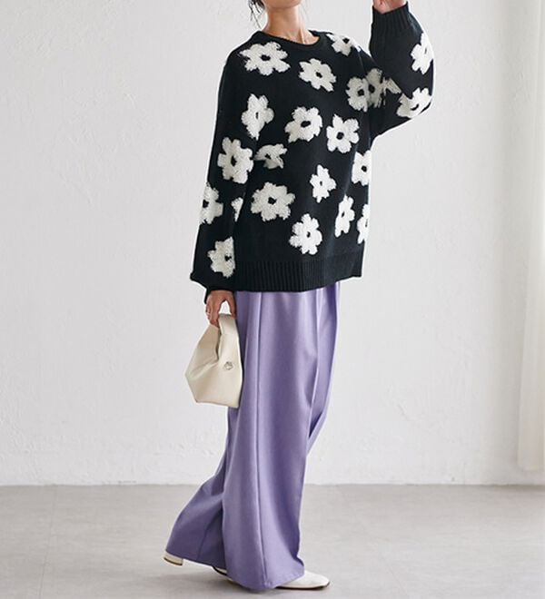RANAN（ラナン）の「花柄ジャカードニットプルオーバー（ニット・セーター）」｜詳細画像
