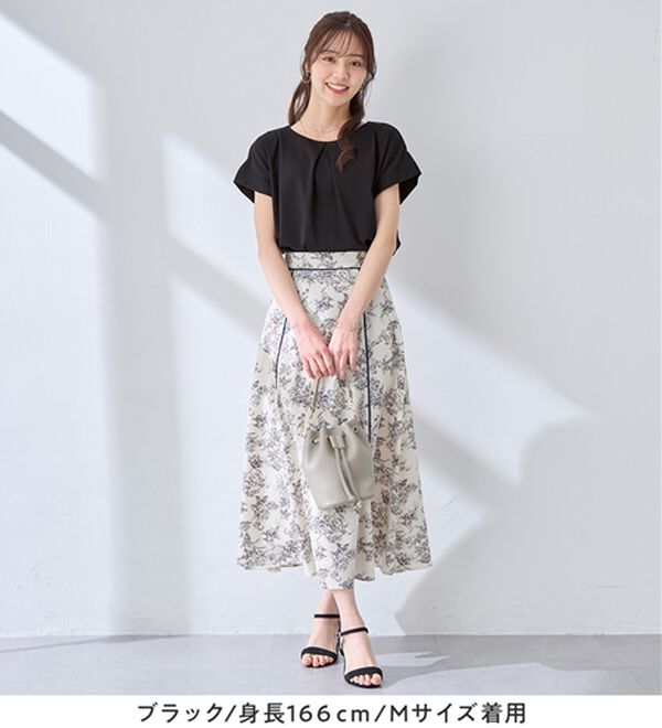 alotta（アロッタ）の「ひんやりタックデザインＴシャツ（カットソー）」｜詳細画像