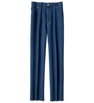 BELLUNA（ベルーナ）の「ストレッチ素材美脚見えデニムパンツ（フルレングスパンツ）」｜インディゴ