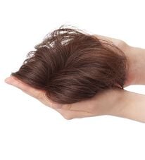 「人毛１００％ハンドメイド軽やかヘアピース（ウィッグ・ヘアピース・エクステ）」