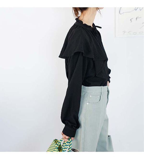 GeeRA（ジーラ）の「ワッシャー素材フリル衿シャツブラウス（シャツ）」｜詳細画像