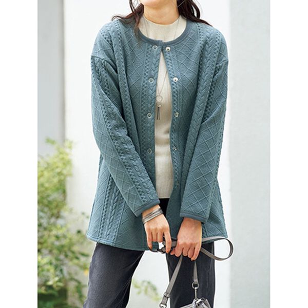 BELLUNA（ベルーナ）の「ケーブル柄がかわいいあったかジャケット（その他ジャケット）」｜詳細画像