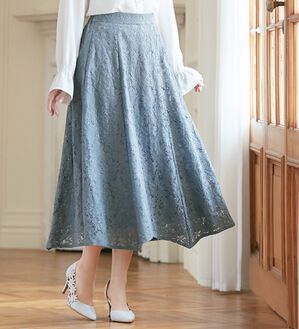 alotta（アロッタ）の「総レースフレアースカート（ロングスカート）」｜詳細画像